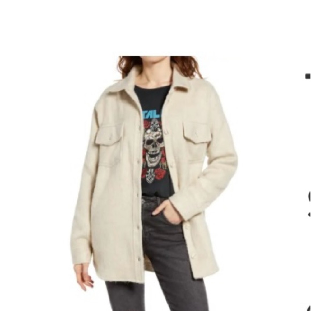 Women’s Thread & Supply shirt jacket size small Heather Ivory (light beige)